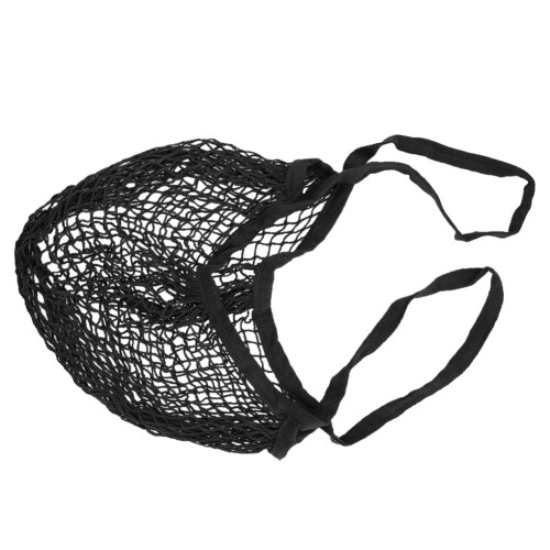 Retro Style Reusable Produce Bag, Black, Durable Cotton String Mesh for Space Saving Grocery Totes