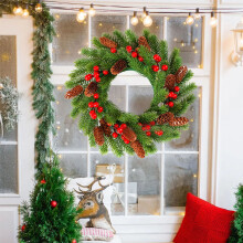 Kerstkrans voor de voordeur – Kerstversiering voor buiten, cadeaus voor mannen en vrouwen