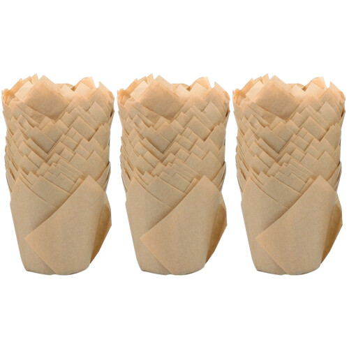 300Pcs Light Yellow Baking Cupcake Wrappers Oil-Proof Durable Liners 2