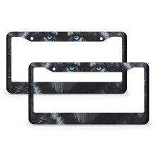 Wolf Blue Eyes License Plate Frames Aluminum 2 Pack