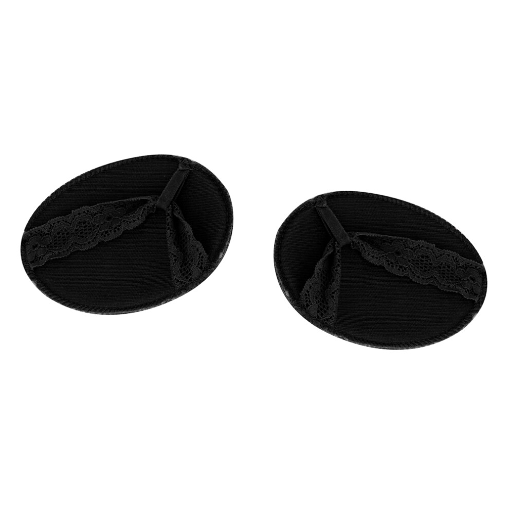 Black Non-Slip Forefoot Cushions, Lace Design High Heel Inserts For Women, Breathable Anti-Slip Insoles, Super Soft Lace Sponge, Pain Relief For