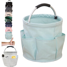 17L Foldable Cleaning Caddy with Handle & 6 Pockets – 4.5 Gal, for Tools/Towels, Indoor/Outdoor Use