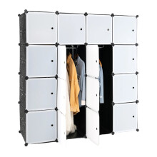 Storage Wardrobe Closet with Hanging Rods