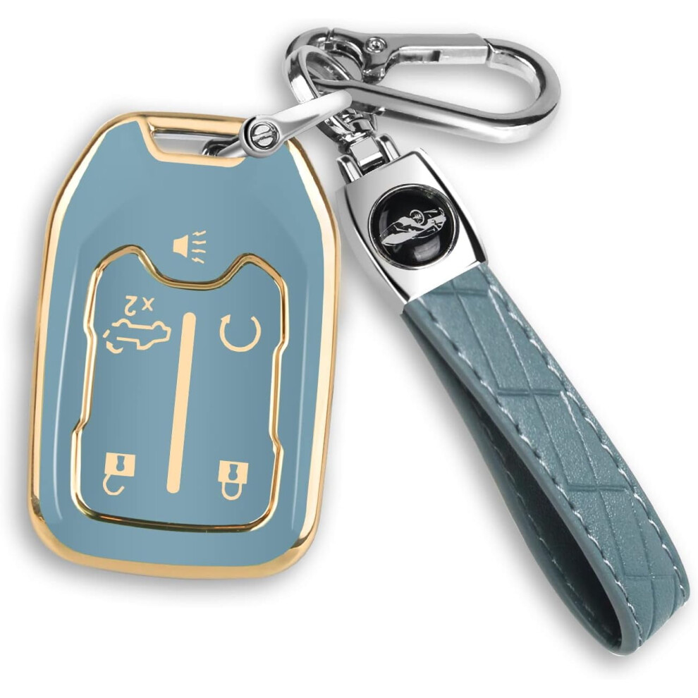 For Gmc Key Fob Cover With Keychain Fit For Chevy Silverado And Gmc Sierra Terrain Acadia 1500 2500Hd 3500Hd 5 Buttons Tpu Key Fob Case Shell 9482726203384