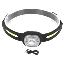 Lampe frontale ultra-lumineuse à faisceau large, lampe frontale LED rechargeable avec phare étanche réglable, activation par détecteur de