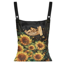 Sunflower Butterfly Clothespin Bag with Large Opening – Hanging Storage Holder for Outdoor Clothesline, Compatible with Standard Clothespins