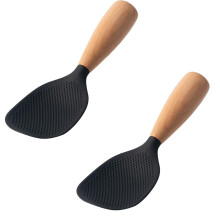 Cuillère à riz en silicone blanc, spatule à riz domestique résistante à la chaleur et anti-brûlure, cuillère de service pour riz et pommes de