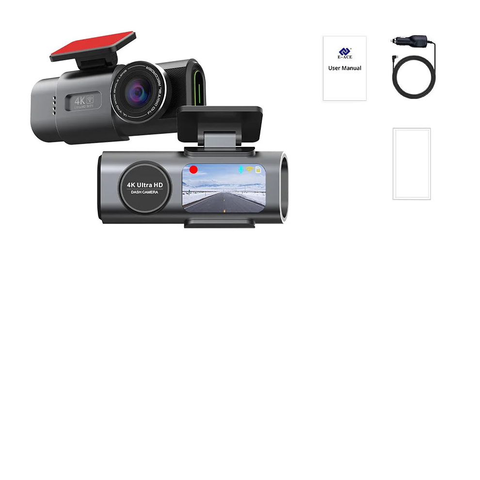 4K Uhd Dual Lens Dash Cam Front Rear Night Vision Black 9362547060260