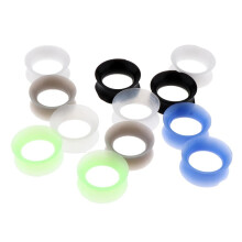 12 kusů měkkých flexibilních silikonových tenkostěnných ušních tunelů, dvojitých 18 mm