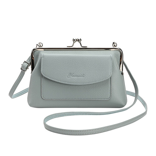 Γυναικεία τσάντα ώμου Kiss Lock Crossbody από πολυουρεθάνη, τσάντα ώμου με φερμουάρ και