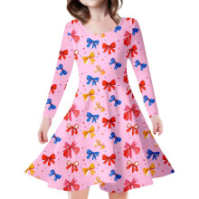 Mädchenkleider, bedrucktes Party-Prinzessinnenkleid für Kinder und Mädchen