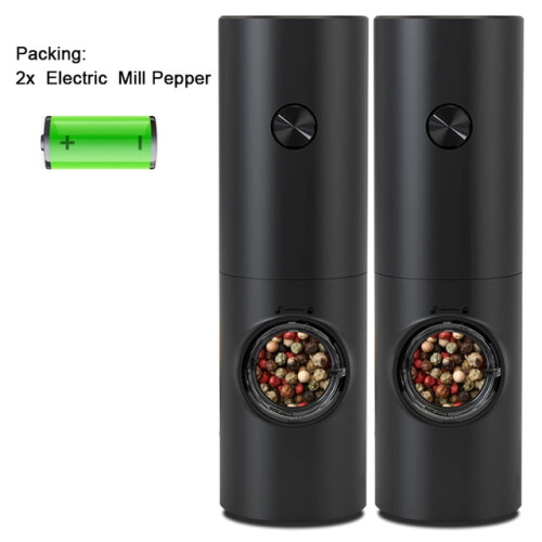Electric Automatic Pepper And Salt Grinder With LED Light Adjustable Coarseness Partne
