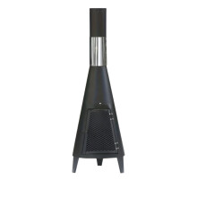 Outdoor Chimney Fireplace with Mesh Door Black Steel