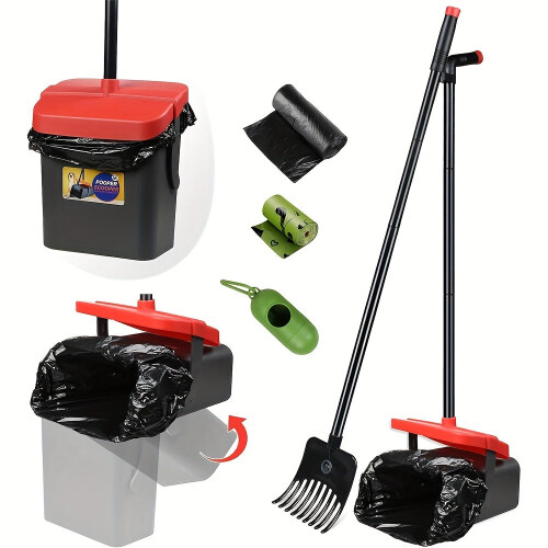Dog Pooper Scooper Set with Swivel Bin