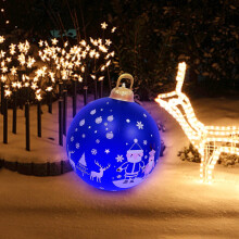 Boules de Noël gonflables géantes de 61 cm avec lampe – Décoration extérieure pour cour, pelouse, porche, jardin et porte d'entrée