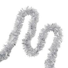 6.5 FT Silvery Tinsel Garland for Christmas Tree, Stairs & Railing – Compatible with Indoor/Outdoor Use