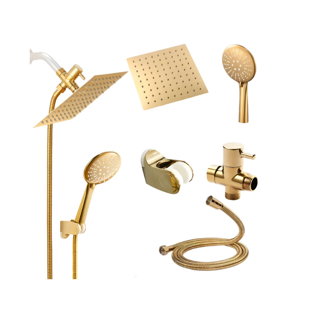 Golden Rainfall Shower Head Handheld Combo Set 9362547038740