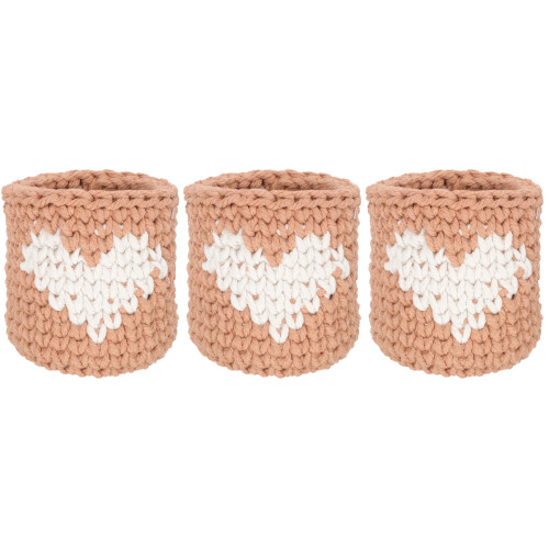 3Pcs Creative Knitted Cup Sleeves Glass Cup Protectors Light Brown 2
