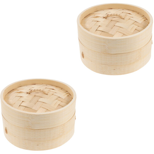2 Sets Bun Steamer Bamboo Rice Cooker Handheld Rice-Cooker 1