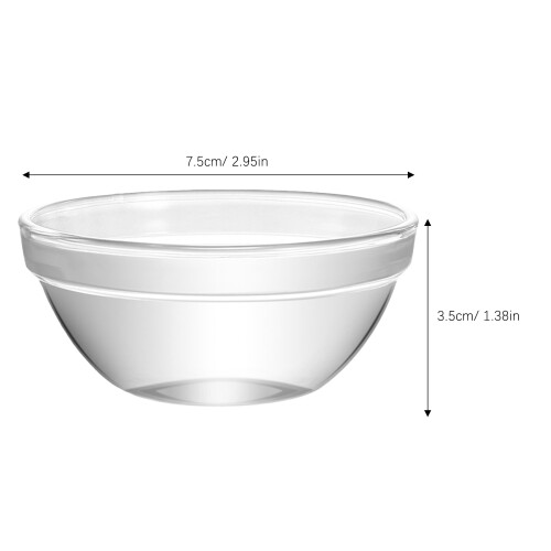 2 Pieces Cake Bowl Pudding Horseshoe Glass Prep Bowls 1