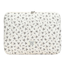 Husă pentru laptop matlasată cu imprimeu floral, pufoasă, cu model frunză de arțar, rezistentă la șocuri, compatibilă cu