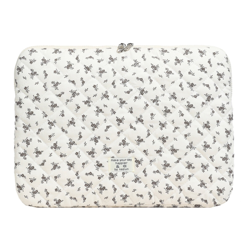 Puffy Quilted Floral Laptop Sleeve – Maple Leaf Design, Shockproof, Compatible With Ipad/Computer/Tablet/Notebook, 14.96" X 0.98" X 11.42", Black 9193271163237