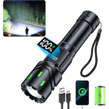 Utendørs lommelykt, supersterk lommelykt, IPX5 vanntett, 5 moduser for nødsituasjoner, fotturer, camping