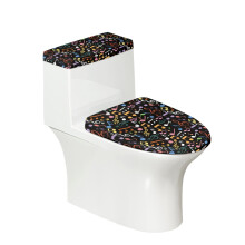 Housse de siège de toilette « Word Holiday Charm » avec bord élastique, tissu élastique doux, compatible avec toutes les formes de toilettes,
