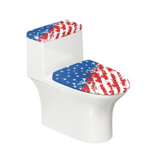 Housse élastique pour abattant et couvercle de réservoir de toilettes aux couleurs du drapeau américain – Universelle, ajustable, douce, facile