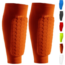 Shindefender Shin Guards with Honeycomb Pads – Compression Sleeve Soccer Shin Guards for Kids & Adults, Compatible with XXX