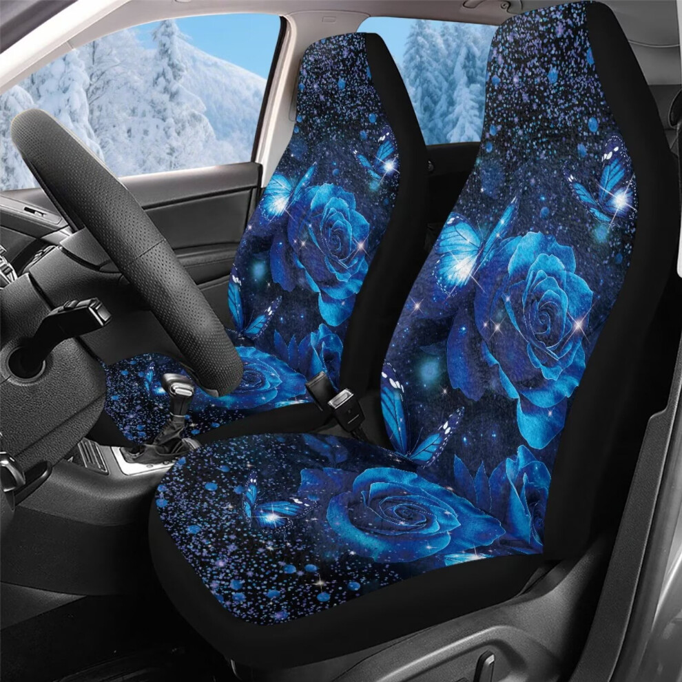 Breathable Rose Butterfly Car Seat Covers Â Full Wrap, Universal Fit For Most Cars, Suvs, Vans; Compatible With Standard Seats Blue 9193271162773