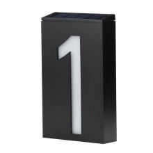 Solar Powered LED House Number Light, Waterproof Wall Mount Address Plaque, Automatic Night Light for Gate/Mailbox, Compatible with Solar Panel