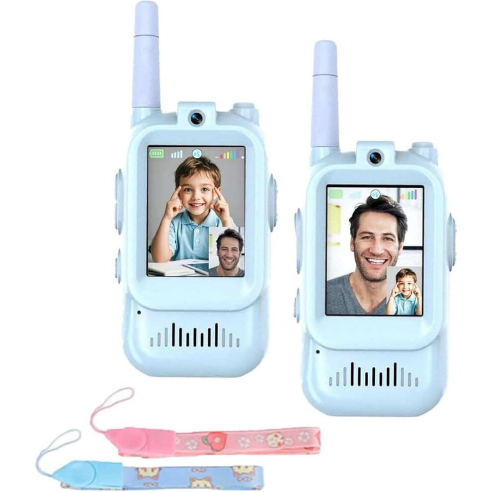 Kids Video Walkie Talkies Pack Â Rechargeable, Long Range, Hd Camera, Voice Changer, Real-Time Video Chat, Pink/Blue 9327961809598