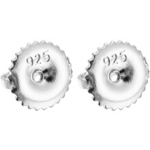Earring Backs Ear Stud Replacements Backings Women Earring Stopper Ear Studs for Party Festival Halloween Daily Wearing, Silver Ear Stud
