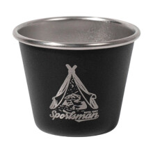 2.5 Oz Portable And Compact Durable Camping Shot Glass Reusable Stainless Steel Outdoor Drinking Cup For Hiking Backpacking Adventure Black