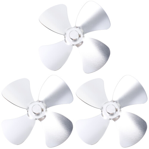 3Pcs Silver Stove Fan 4- Aluminum Heat Powered Replacement 1