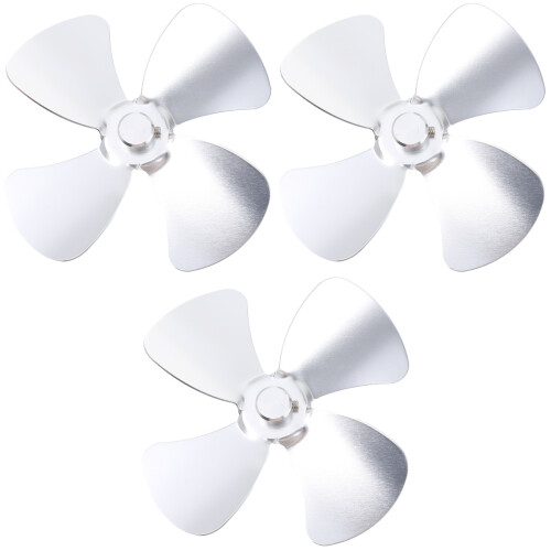 3Pcs Silver Stove Fan 4- Aluminum Heat Powered Replacement 2