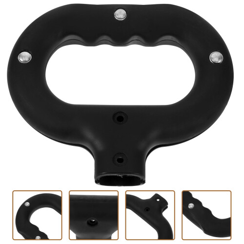 Pull Along Wagon Handle Replacement Black Plastic Ergonomic Design for Outdoor Camping 1Pcs