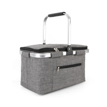Insulated Picnic Basket 30L Black 16.9x11x9.8 in