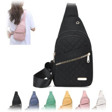 Solid Color Quilted Fanny Pack for Women, Adjustable Crossbody Sling with Multiple Compartments for Daily Use, Travel, and Shopping