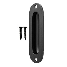 1 Set Recessed Design Pocket Door Pull Handle in Black for Barn Door Hardware 4.72X1.61X0.51in