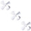 3Pcs Silver Stove Fan 4- Aluminum Heat Powered Replacement 7