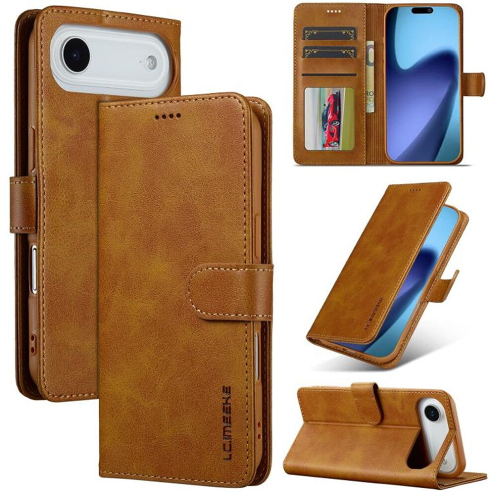 Lc.imeeke Pu Leather Flip Folio Case For Iphone Air Â Magnetic Closure, Card Slot, Kickstand, Shockproof, Yellow 9152228658349