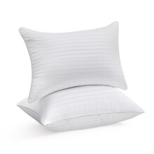 18x18" Firm & Fluffy Throw Pillow Inserts, Soft Cotton Cover, Down Alternative, White, Pack of 2