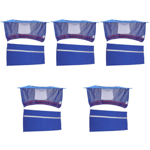 5Sets Breathable Blue Hard Hat Shade Sun Neck Shield Reflective Cover 1