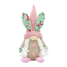 Lapin de Pâques en peluche, plateau à étages d'intérieur, décoration de table amusante avec lapin, décoration de Pâques