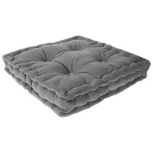Square Floor Pillow Large Tufted Floor Cushion With Handle Wavy Edge Faux Velvet Fabric Pillow Seating With PP Cotton Filling for Living Room Balcony