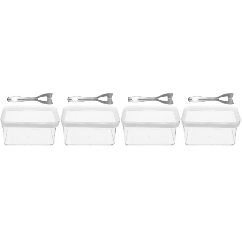 4Sets Clear Keeper Container with Smooth Easy Clean Dish 2