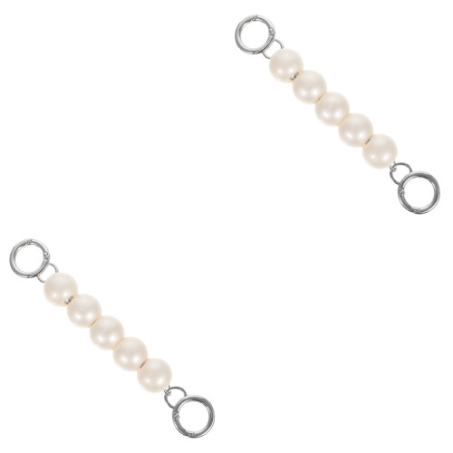 2Pcs White Decorative Purse Chain Bag Extender DIY Handbag Strap 1