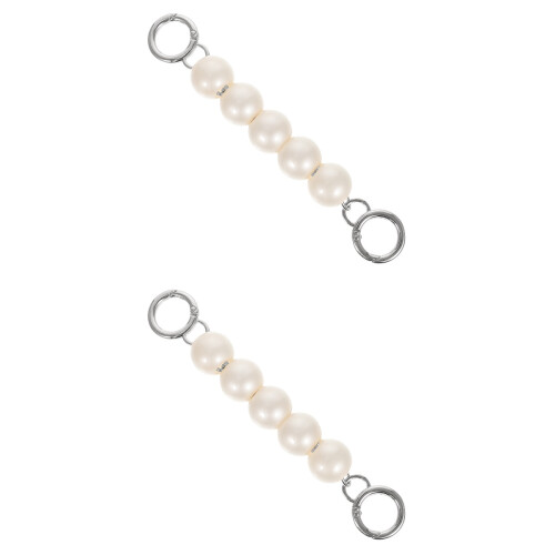 2Pcs White Decorative Purse Chain Bag Extender DIY Handbag Strap 2